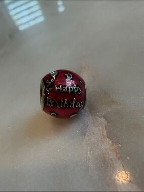Happy Birthday Enamel Charm Bead